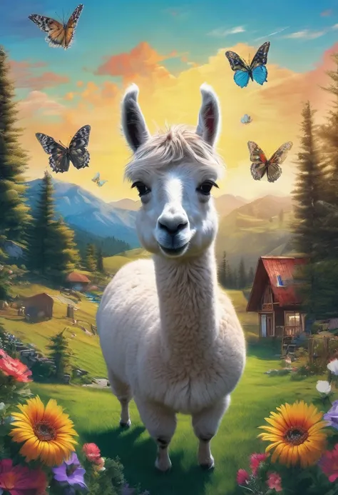 An Alpaca, aesthetic, (best quality,4k,8k,highres,masterpiece:1.2),ultra-detailed,realistic,(photorealistic:1.37),alpaca,cute,playful,expressive,fluffy fur,curious eyes,quirky personality,funny antics,comical poses,joyful atmosphere,vibrant colors,beautifu...