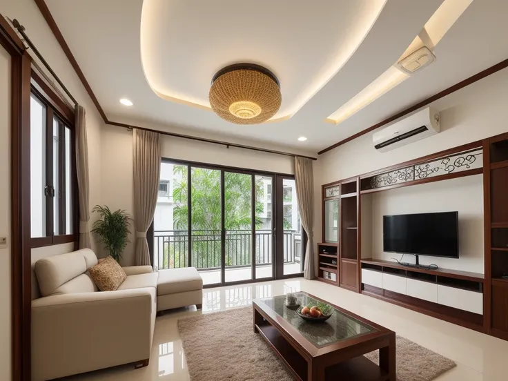 UHD, high details, super detail, high quality, 1080P, HD,
New Vietnamese style, Living room,
