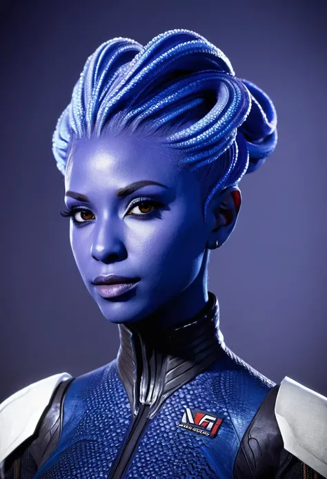 pretty, junge Asari, Hair tentacle-like, Skin color bluish, Mass Effect, Citadel