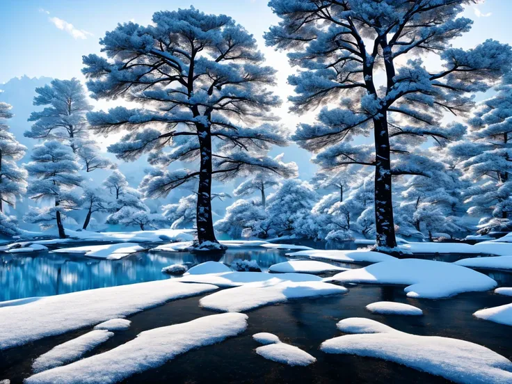 rime：2.0，snowy days，snowy forests，（rime in jilin, china）