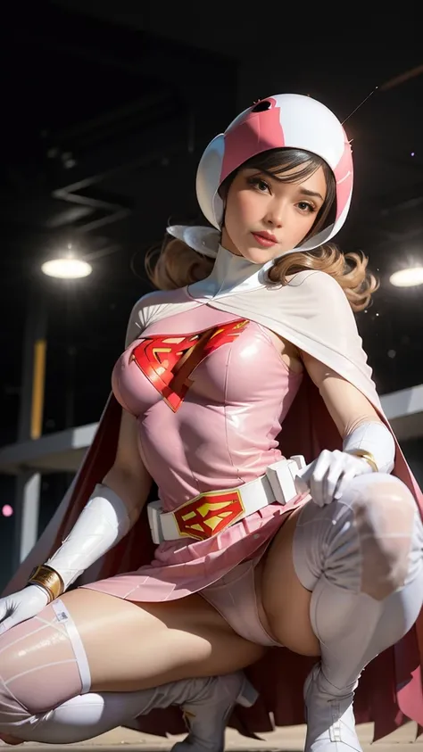 Alafid woman in pink and white clothing sitting on the ground, range murata and Type Germ, Most models | Type Germ, Wonder Woman, ilya kuvshinov and Type Germ, extremely detailed Type Germ, Type Germ julie bell beeple, Type Germ jsc, by ruan jia and stanle...