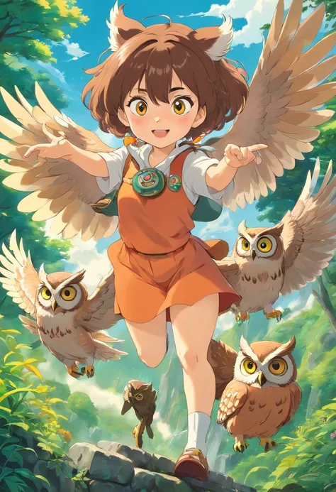 Make a pumped-up female owl with really cute magical powers 