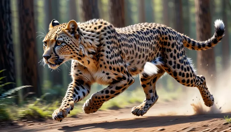 (best quality,4k,8k,highres,masterpiece:1.2),(motion blur:1.5), ultra-detailed,(realistic,photorealistic,photo-realistic:1.37),(profile shot:1.5),Gepard,painting,wild run, run very fast,motion blurred background,(motion blur shows the speed at which gepard...