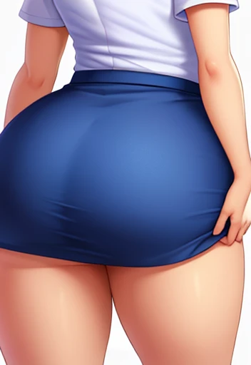   , wide hips, , wearing short skirt, wearing shirt, large ass, ((female Focus)) ,