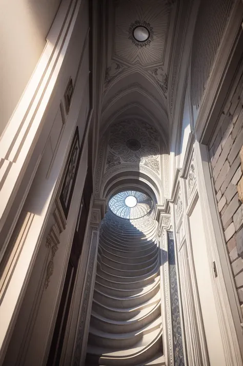 Trick Art、Escher、Ultra-wide-angle lens、Looking up from below