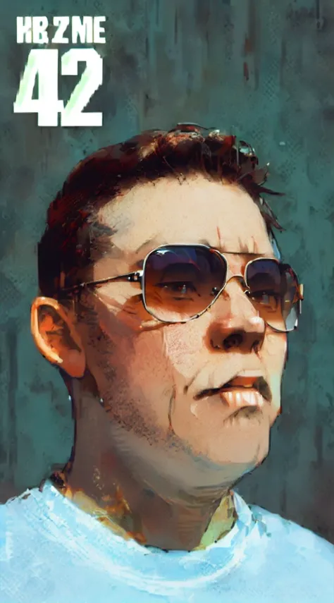 a nice guy portrait, in sunglases, standing in desert, clouds, cyberpunk, mecha, gandam, robots, glam, post apocaliptic world, blade runner inspired, anime, manga style