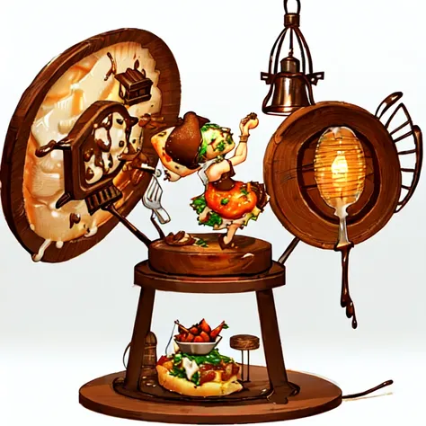 [(White Background:1.4)::5],(Little:1.3),Bottle bottom,lamp stand,pedestal,platform,(delicious food:1.8)