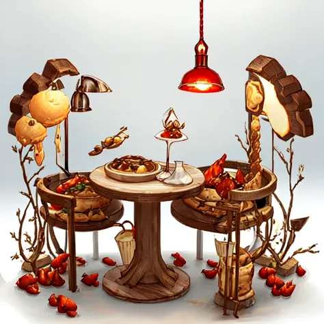 [(White Background:1.4)::5],(Little:1.3),Bottle bottom,lamp stand,pedestal,platform,(delicious food:1.8)