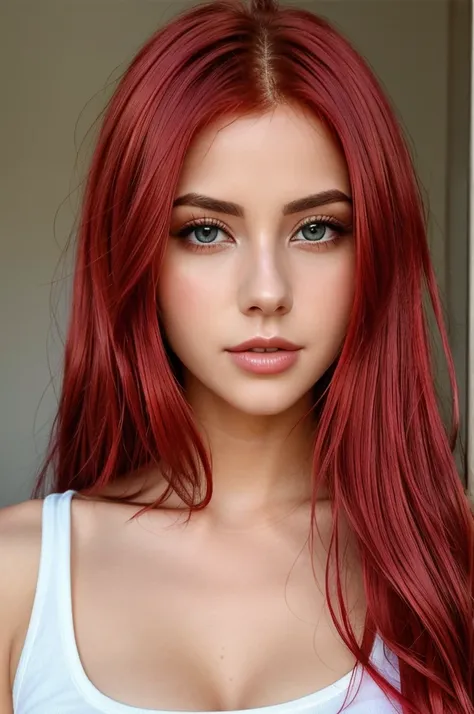 make her with dyed red hair