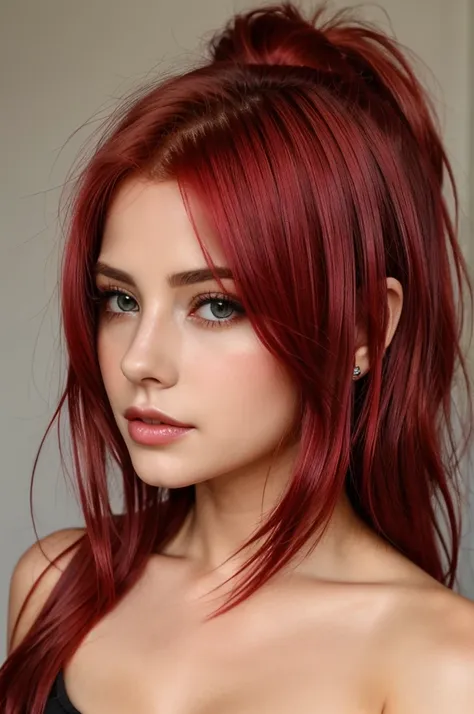 make her with dyed red hair