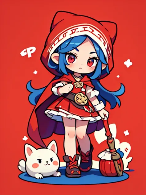 personaje de anime con turbante rojo y capa roja., little red riding hood for the thief, cute 3d rendering, lalafell, stylized 3...