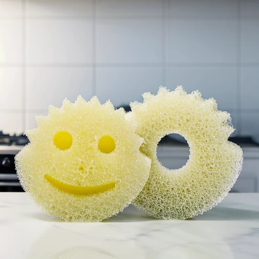 (best quality, masterpiece),  scrub_daddy, sponge at kitchen