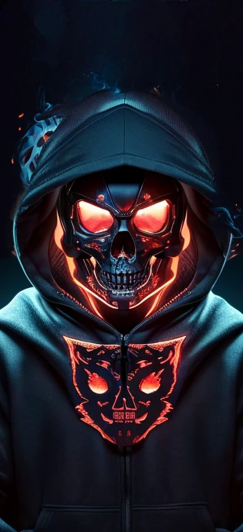 a closeup of a person in a hoodie holding two poker playing cards, 8k muy detallado ❤🔥 🔥 💀 🤖 🚀, Filtros y efectos rudos, foto de perfil 1024px, Parca llameante, carabela, parca, calavera en llamas, (((fire More))), fire, 8k highly detailed ❤️‍🔥 🔥 💀 🤖 🚀, hd...