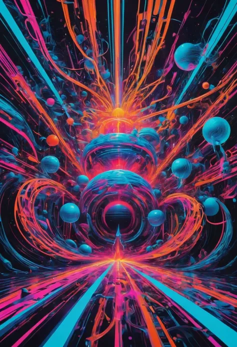 Motion Blur, action-lines, Psychedelic neon, blacklight, Surrealist, dynamic illustration, minimalism art, best quality, masterpiece, very aesthetic, perfect composition, intricate details, ultra-detailed