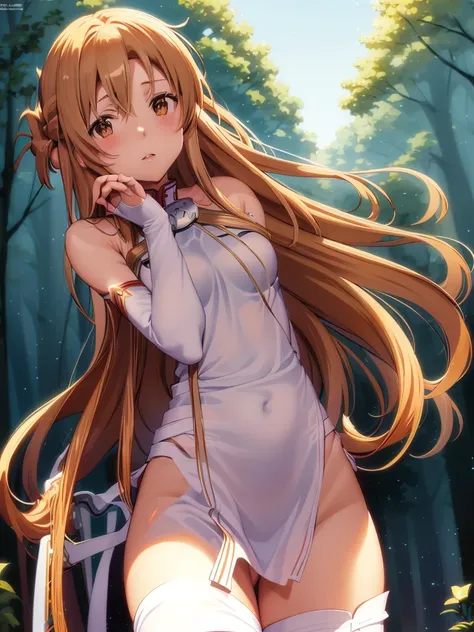 (masterpiece)、(highest quality)、(Ultra-detailed)、(High saturation)、((Anatomically correct hand))、Detailed Skin、Sharp focus、(CG illustration)、High Contrast、(One Woman)、Sword Art Online、(((Asuna Yuki)))、(Beautiful and beautiful eyes)、Delicate and beautiful f...