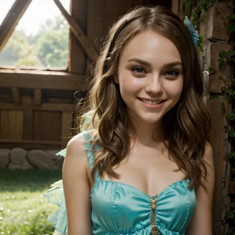 AnnaSophia Robb dressed as a fairy tale princess smiling