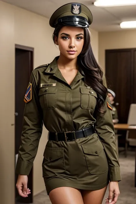 sexy girl wearing army uniform of usa