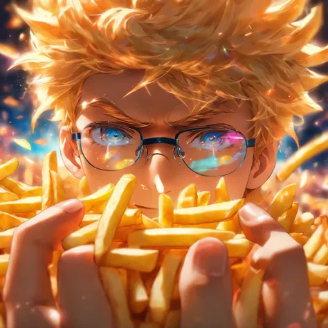 French fries　male　Glasses　