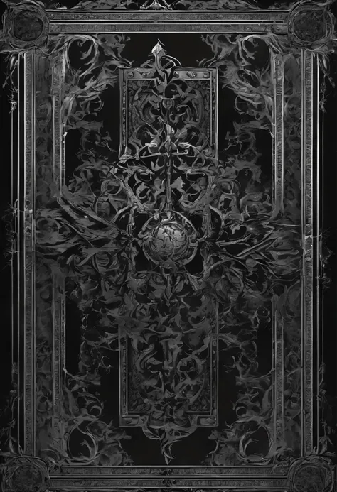 Game coverage,Gorgeous border + concept art, background(hard), Card templates, user interface card, card back template, Blank, Epic details, armor plate, The panel is centered, Card rack, Full metal coverage, Breastplate。Dark,Gothic,Black Iron,frame,