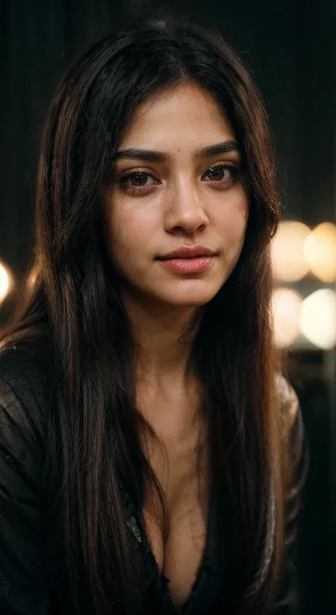 south asian facial features. girl. Should look very beautiful. pretty. Highly detailed and hyper realistic. The skin texture should be highly detailed and extremely accurate. thick black hair and brown eyes. Face must be accurate. Highly detailed face and ...