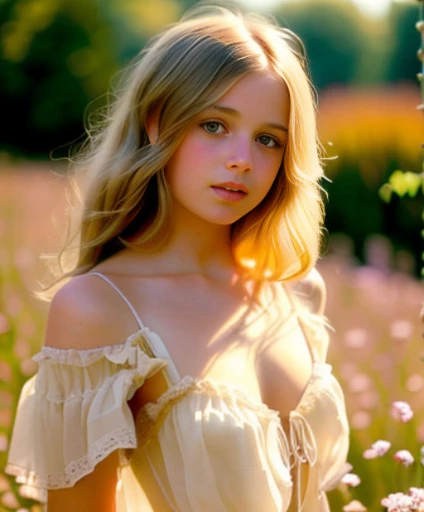 (cinematic photo:1.3) of (realistic:1.3),(cosy:1.3) beautiful 12 year old girl, (intricate light brown hair), highly detailed sk...