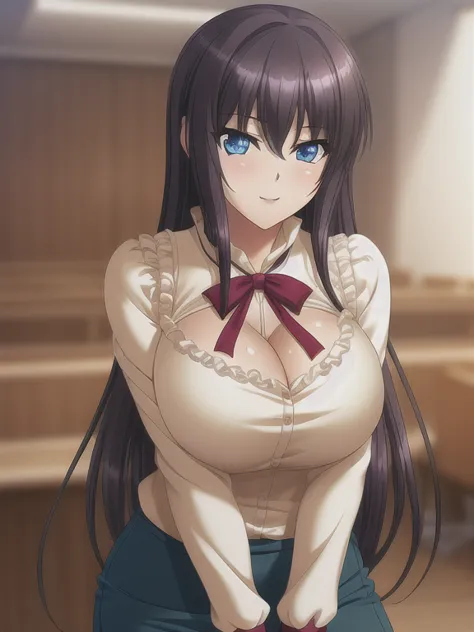 long_hair, breast, blue_eye, purple_hair, best quality, ultra-high resolution, (masterpiece:1.2), best quality, game cg, high_de...