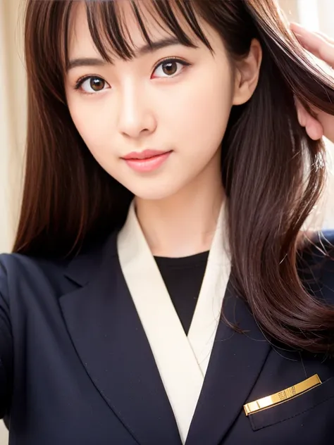 salute to the camera、Navy uniform、Wearing a medal、Japanese women,whole body、mini skirt、 Very beautiful face, Beautiful girl model, Very beautiful face, Beautiful and delicate face, Sharp beautiful face, Attractive beautiful face, gorgeous and attractive fa...