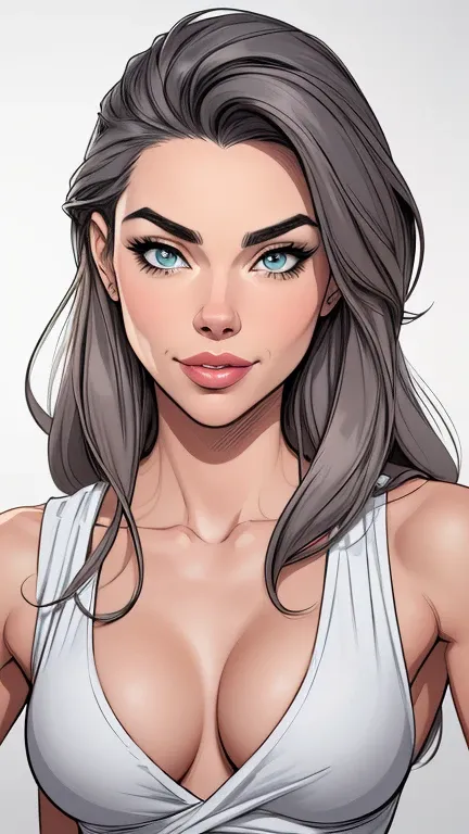 estilo de desenho animado:1.2), em preto e branco Denise Richards Mulher brasileira desenho ART Artline mulher fundo branco Imagem cartoon de uma mulher , roupas sensuais , garota super valente destemida , Ilustra??o estilo desenho animado, estilo de arte ...