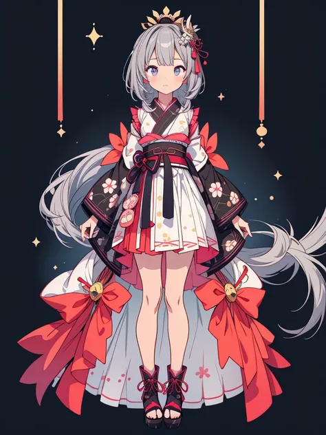 highest quality、８K,handsome face、vtuber-halfbody、A picture of the front straight towards the viewer、Star Fairy、Full body front portrait、front、1girl,highest quality、masterpiece、official art、Super detailed、super beautiful、Cute Star Fairy、Gray hair straight l...