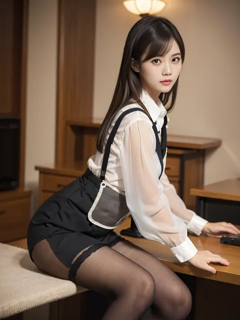 Ulzzang-6500-v1.1, (RAW Photos:1.2), (Photorealistic), (See-through:1.3), (Genuine:1.4), very very far，booth photo，Adhesive Suspender Pantyhose，Asian Japanese Women，Age 25，Big eyes，Elegant temperament Elegant temperament，Gigantic big tits，Gigantic big tits...