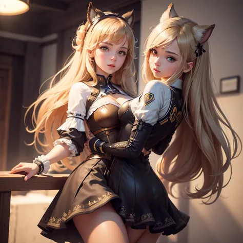 (((full medium shot))), (Masterpiece, photorealistic, photorealism, best quality, ultra-detailed:1.3), (nice hands, perfect hands), official art, cinematic light, (1girl:1.3), adult, cute girl, (full body), D.va /(Overwatch/), long blonde hair, seductive e...