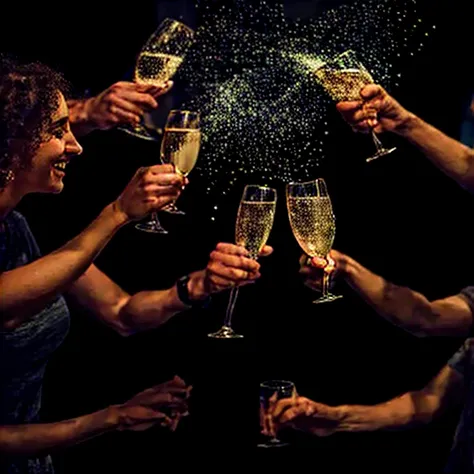 People toasting with champagne glasses at a bar々, シャッターstock, drinking champagne, Are you having fun, celebrate, みんなAre you having fun, stock, The Best of Adobe Stock, celebration, by Jakob Gauermann, On a dark background, Having a great time, Shoulder for...