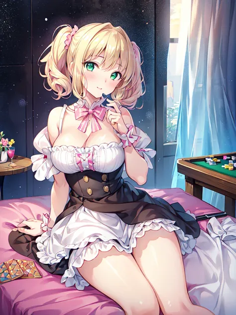 black rose fairy kisses the flower. That fairy is smaller than a flower. The neat costume gives off a mysterious luster. Flower Field, Natural light,(highest quality), (Tabletop:1.3), Very detailed, highest quality, Tabletop, (Game CG:1.4), Browsing Cautio...