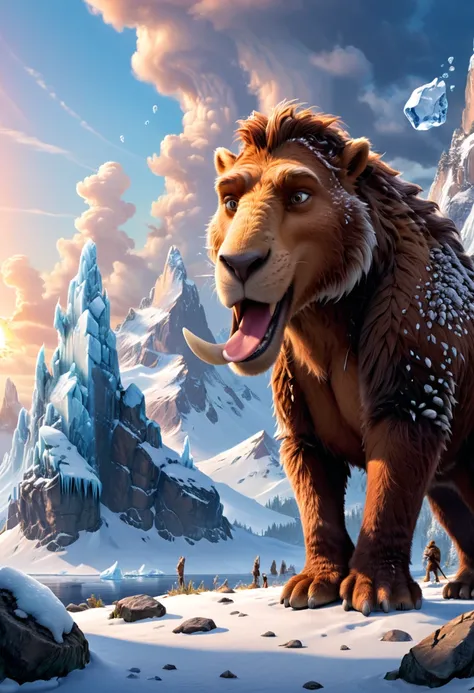 Campfire, Ice Age, (masterpiece, best quality, Professional, perfect composition, very aesthetic, absurdres, ultra-detailed, intricate details:1.3)