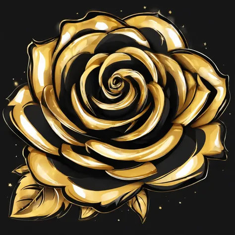 black and gold rose，fantasy，disarray, Record every gesture of life