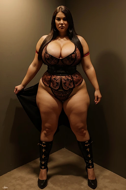 bbw woman, warrior medieval, full body,