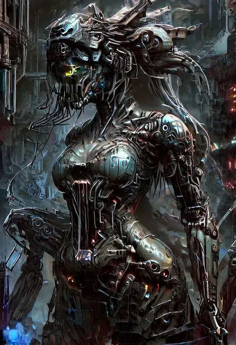 bio mechanical cyberpunk hr giger hybrid girl