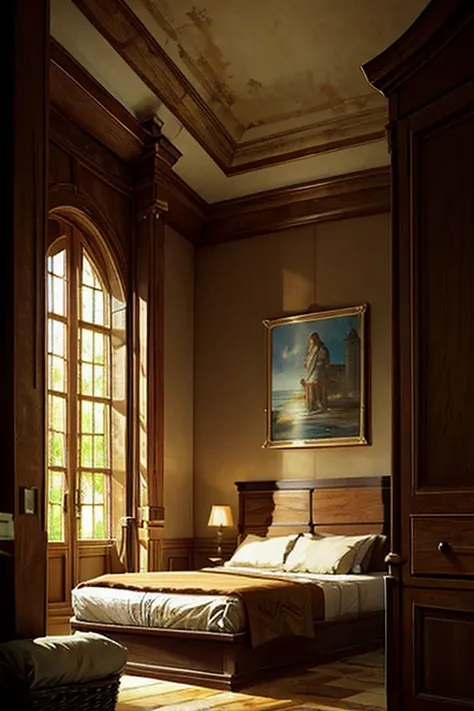 (masterpiece, highest quality, highest quality, official art, Cosmetology and aesthetics: 1.2),Mansion, Bedroom,bed