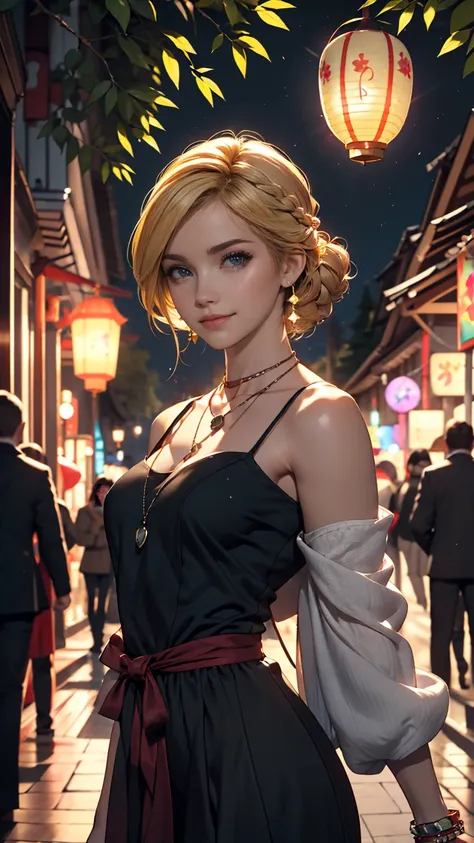 ((最high quality, 8K, masterpiece: 1.3, Ultra HD, high quality, 最high quality, High resolution, realism)) 、A 22-year-old extremely beautiful white woman、Hair color blonde、blue eyeedium Hair、Straight Hair、smile、Slender but well-proportioned body、Background b...