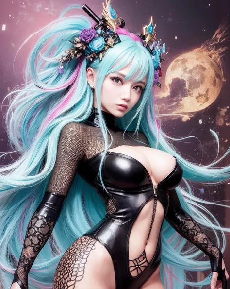 Wukong&#39;s surreal female version of the real world, real skin rupture, share, Energy leaves the body, Hair and energy rays flying, fire hair, stunning images, Mythological style, big white hair, Beautiful Body, Cyberpunk style mask, Yellow eyes, Wearing...