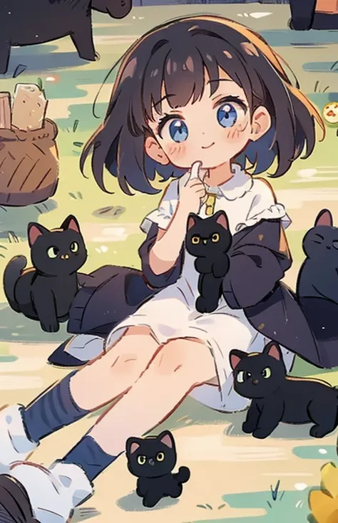 ((highest quality)), ((masterpiece)), (Get used to it), Perfect Face , beautiful girl , Black cat ,