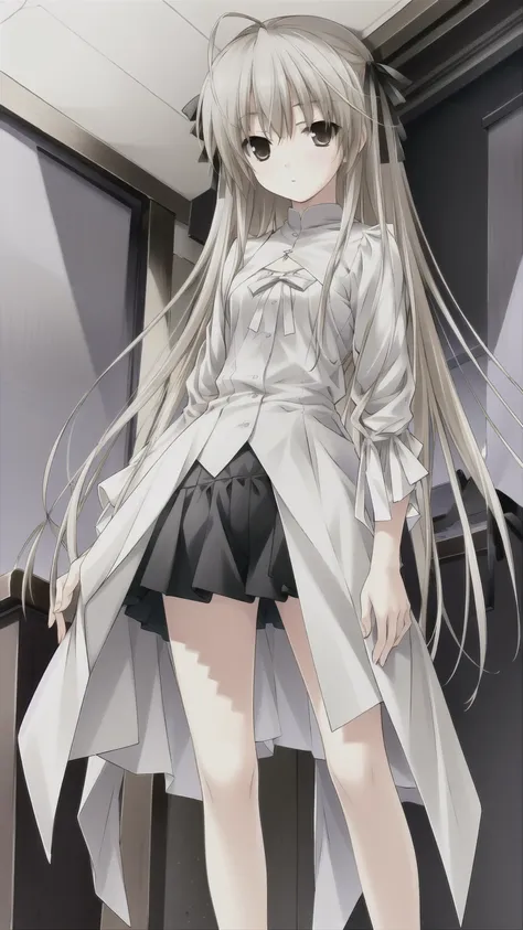 ((masterpiece:1.4, best quality)) ,Kasugano Sora,Handsome cool girl,Brown eyes,Long straight hair，singer，concert，stage，Black coat，Black shorts，Black socks，sports shoes