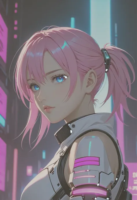 Has blue eyes and pink hair、anime girl holding a sword, digital Cyberpunk anime art, Anime Cyberpunk art, Cyberpunk Anime Girl mech, Anime Style 4k, Portrait Anime Astronaut Girl, Digital Cyberpunk - Anime Art, Cyberpunk Anime Girl, Best Anime 4K Konachan ...