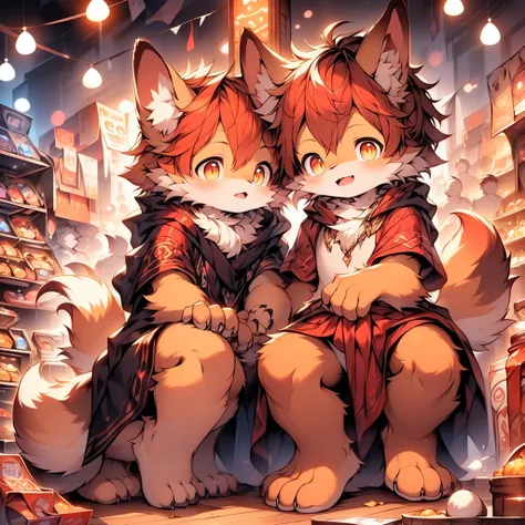 ,masterpiece, high quality, h, number (artwork), Through rich snacks, yes,Kiyoyama,Red hair all over the body, Male wolf,short hair,Portraiture, Bright Eyes,eyes are gray，There is a gold X in the pupil，with black bow，White belly，the tip of the tail is whit...