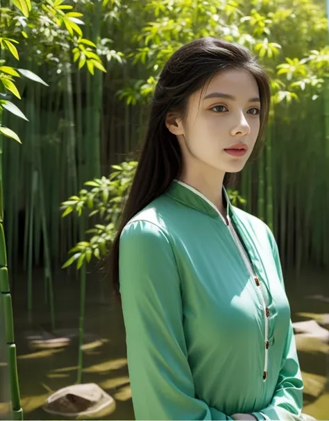 live-action　Two Women　Rubber Suit　Chinese clothing　bamboo forest　In practice　