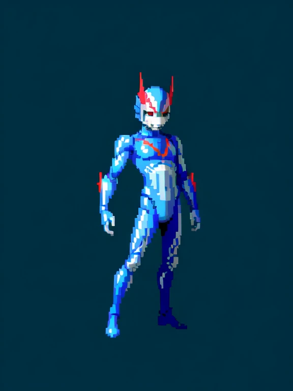 (masterpiece, top quality, best quality), pixel,pixel art,1boy,ultraman,full body, 
 