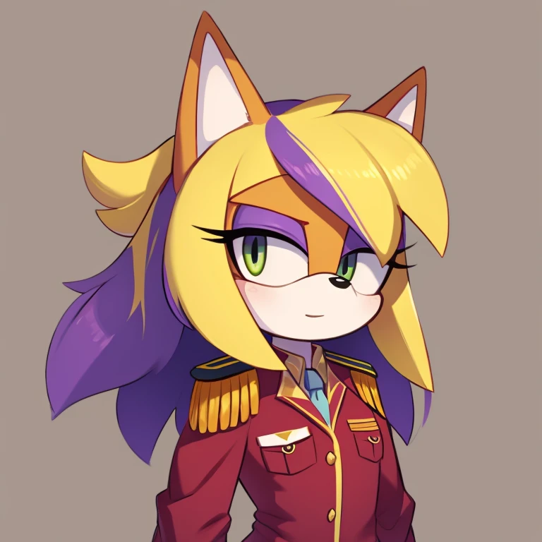 Sergeant, mobian, multi-colored hair, purple hair, yellow hair, female