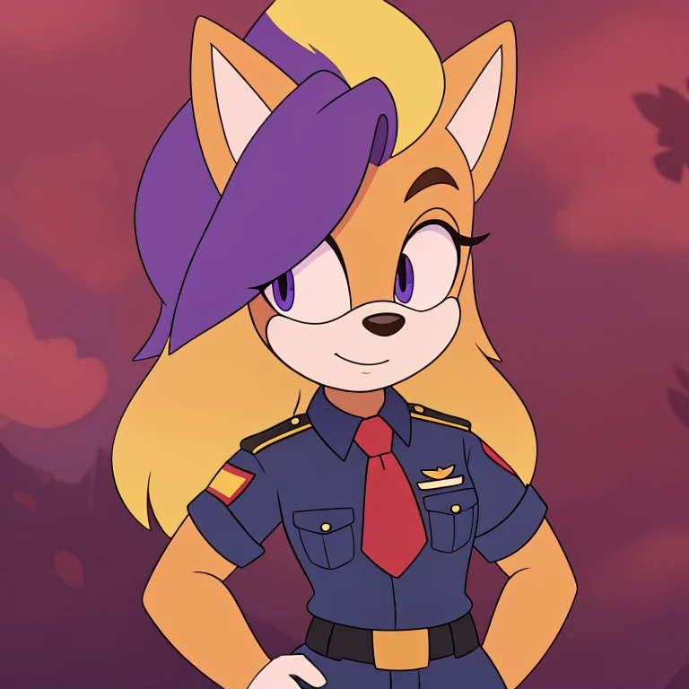 Sergeant, mobian, multi-colored hair, purple hair, yellow hair, female