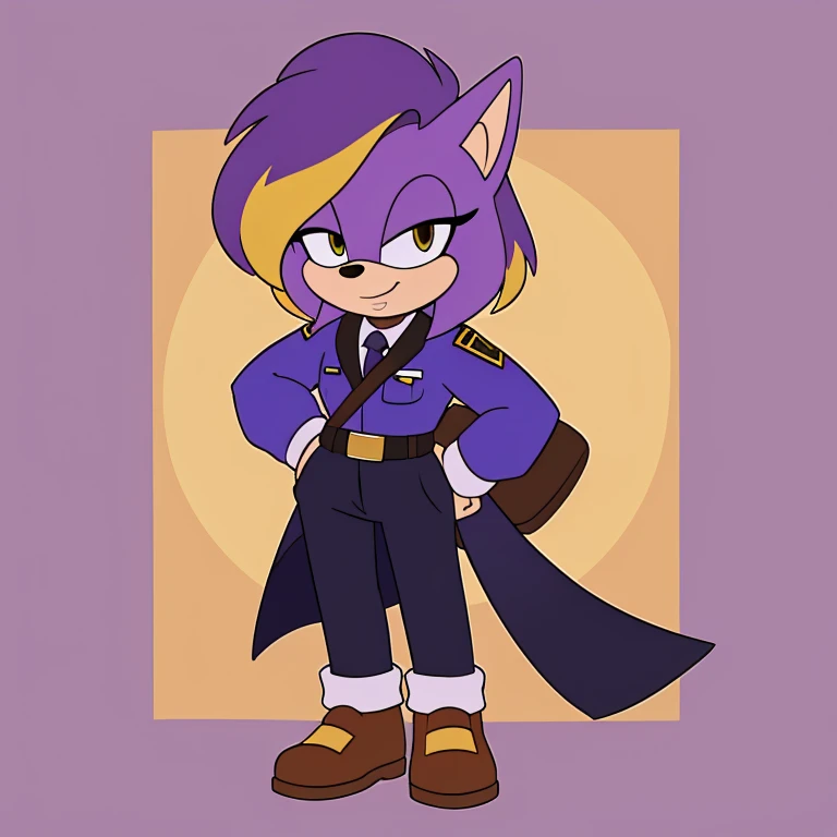 Sergeant, mobian, multi-colored hair, purple hair, yellow hair, female