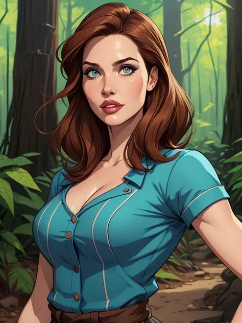 Personagem mulher Geena Davis  PinUp dos anos 30 com marcas de guerras Imagem de desenho animado de uma mulher .Ilustra??o estilo desenho animado, estilo de arte dos desenhos animados, estilo de arte dos desenhos animados, digital illustration style, desig...